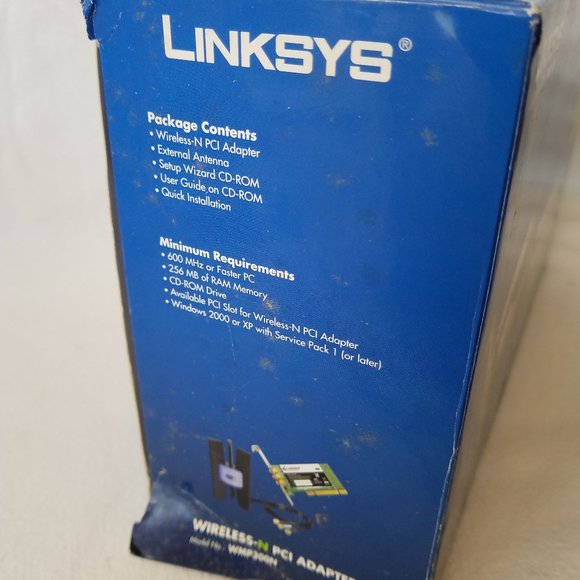 LINKSYS CISCO WIRELESS-N PCI ADAPTER MODEL WMP300N RANGE MARK 4X/SPEED MARK 12X - Picture 4 of 5